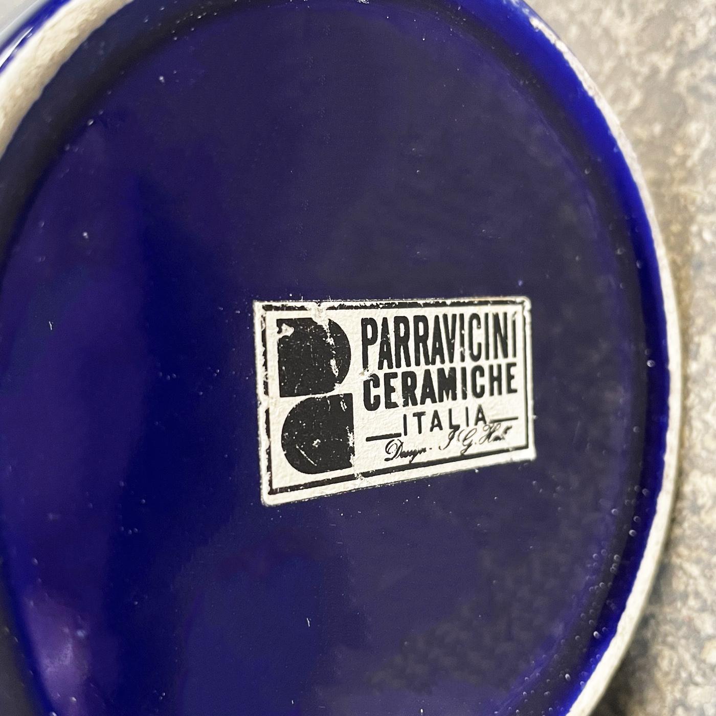 Italienische blaue Keramikvase aus der Mitte des Jahrhunderts von Parravicini Ceramiche, Italien, 1960er Jahre im Angebot 6