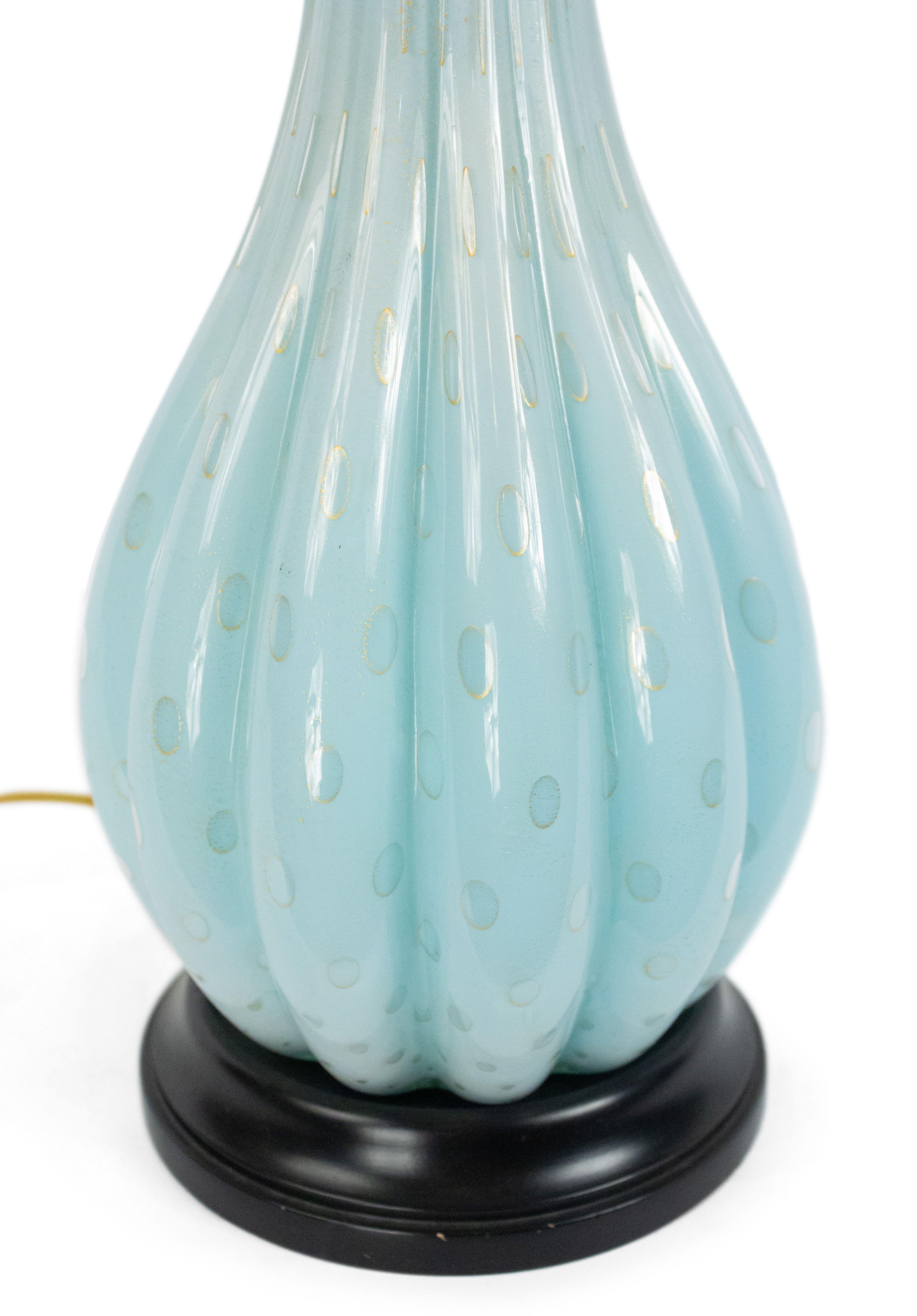 Mid-Century Modern Italian Midcentury Blue Glass Table Lamp