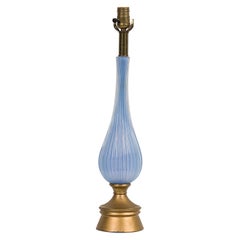 Italian Mid-Century Blue Murano Glass Table Lamp