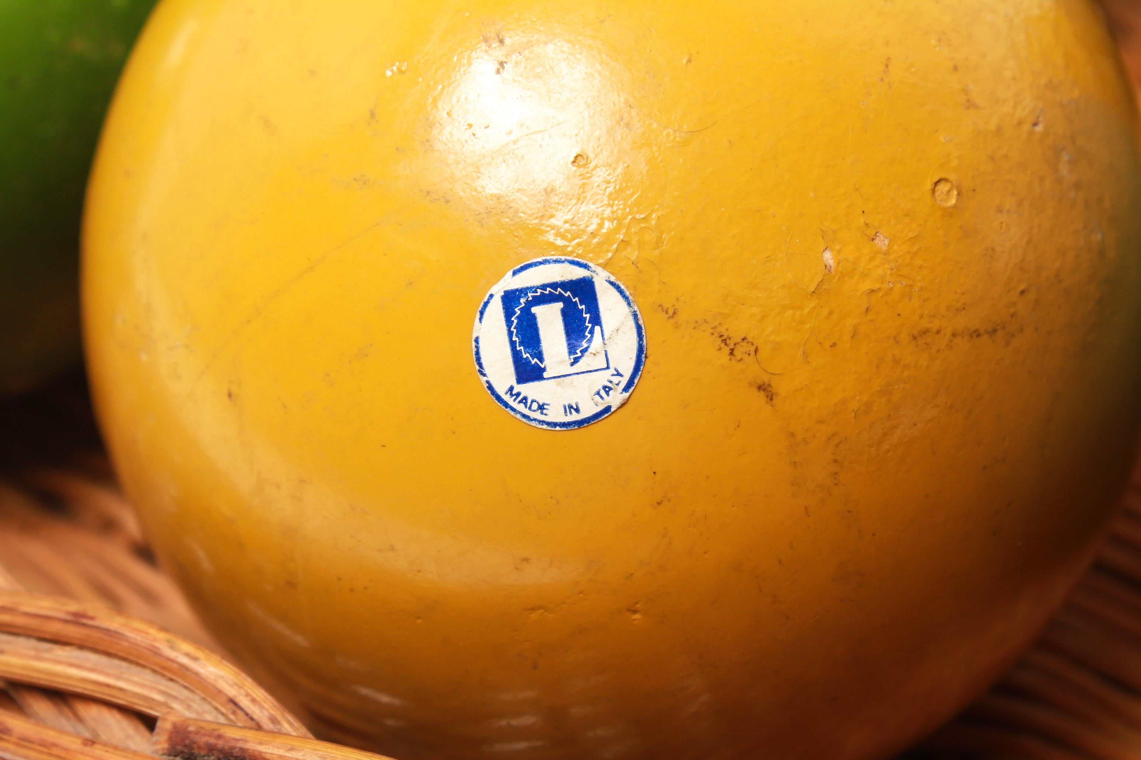 Mid-Century Modern Italian Midcentury Bocce Balls with Basket