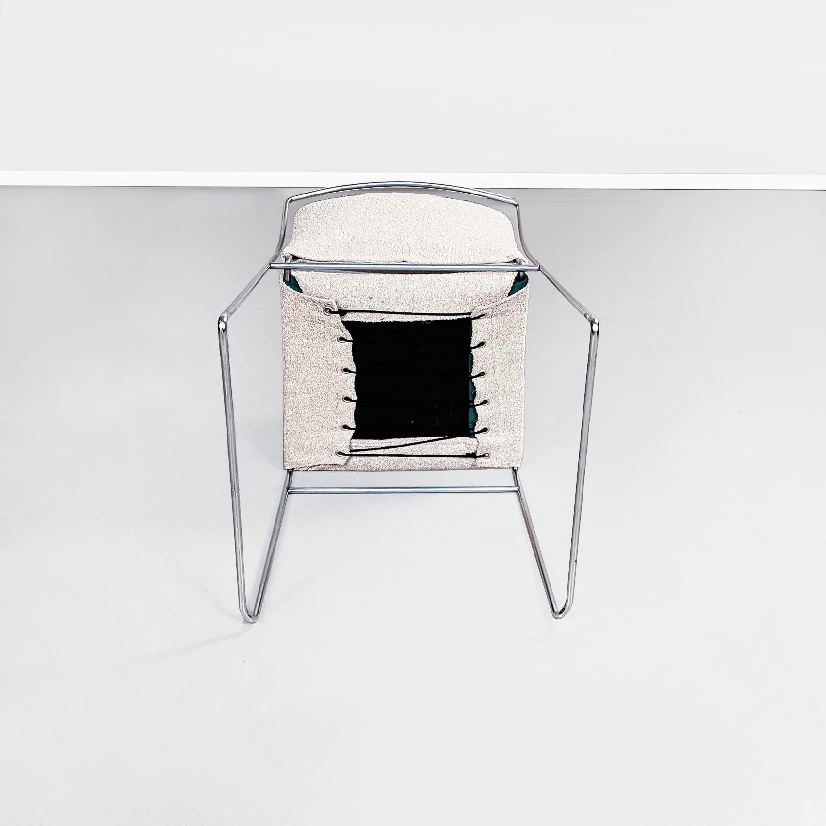 Italienische Tulu-Stühle aus Boucl-Stoff und Stahl von Takahama Cassina aus der Mitte des Jahrhunderts, 1968 10