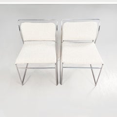 Italian Mid-Century Bouclè Fabric n Steel Tulu Chairs by Takahama Cassina, 1968