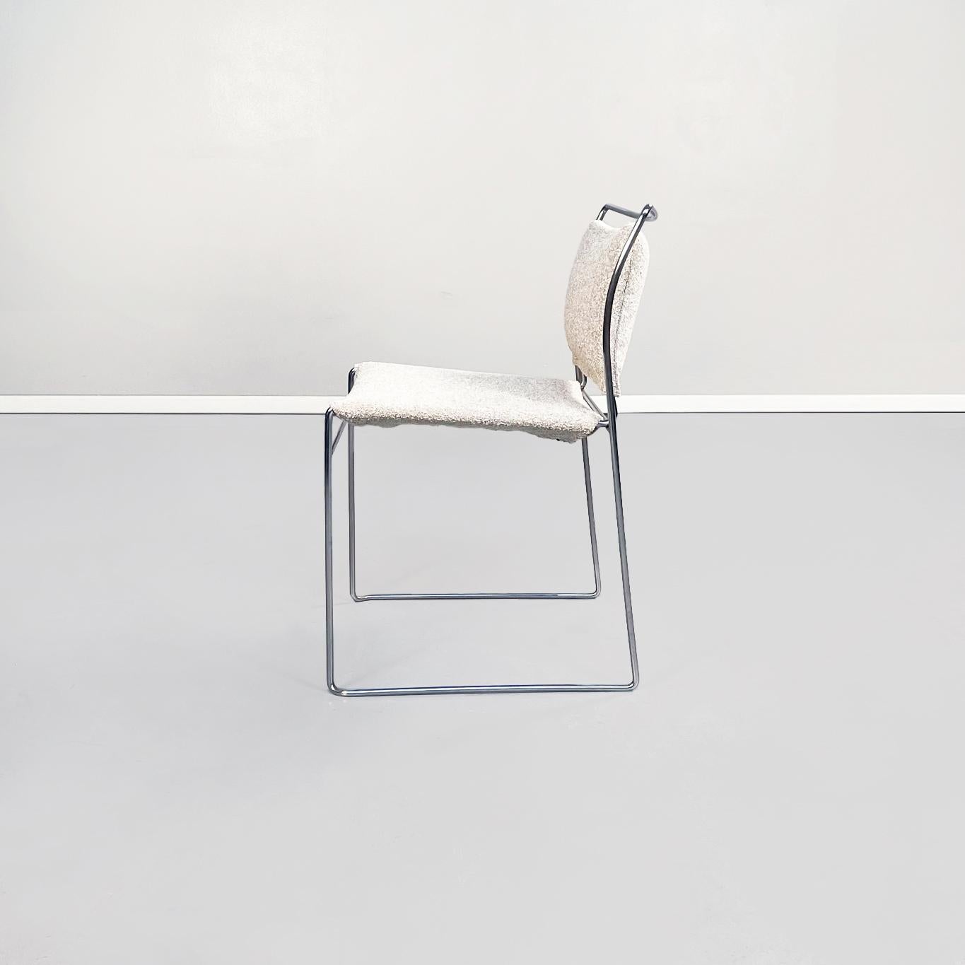 Late 20th Century Italian Mid-Century Bouclè Fabric n Steel Tulu Chairs by Takahama Cassina, 1968