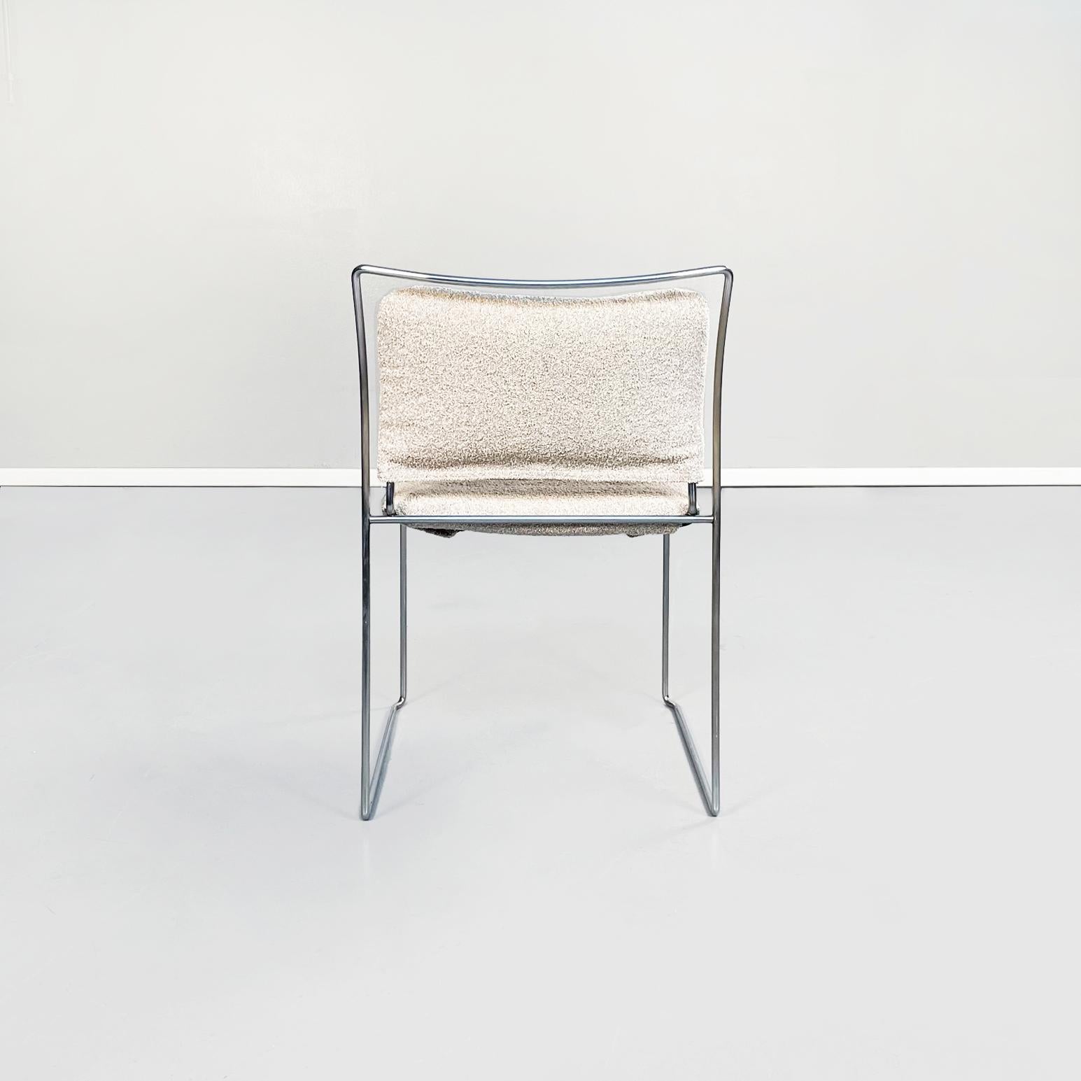 Italienische Tulu-Stühle aus Boucl-Stoff und Stahl von Takahama Cassina aus der Mitte des Jahrhunderts, 1968 1