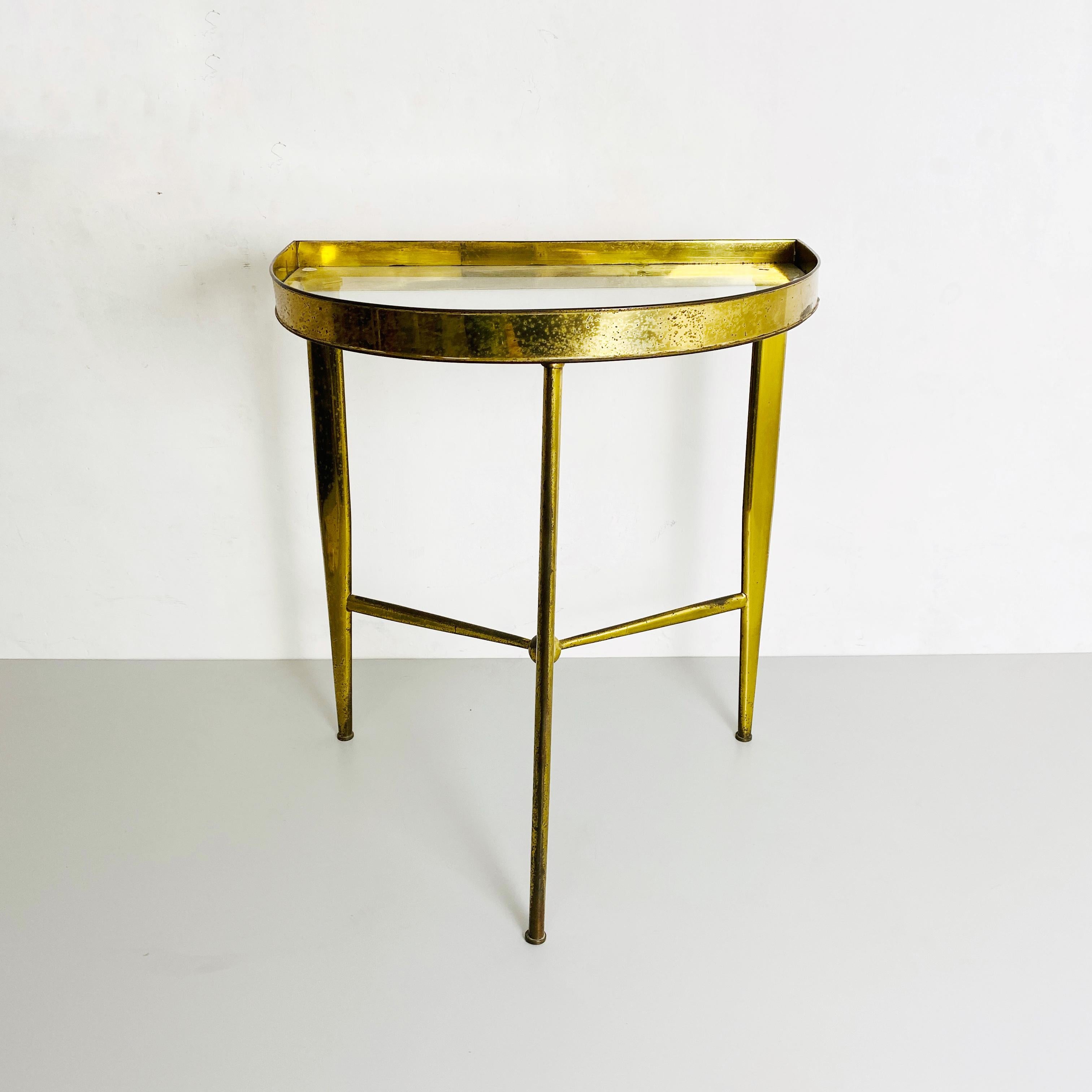 brass and glass console tables