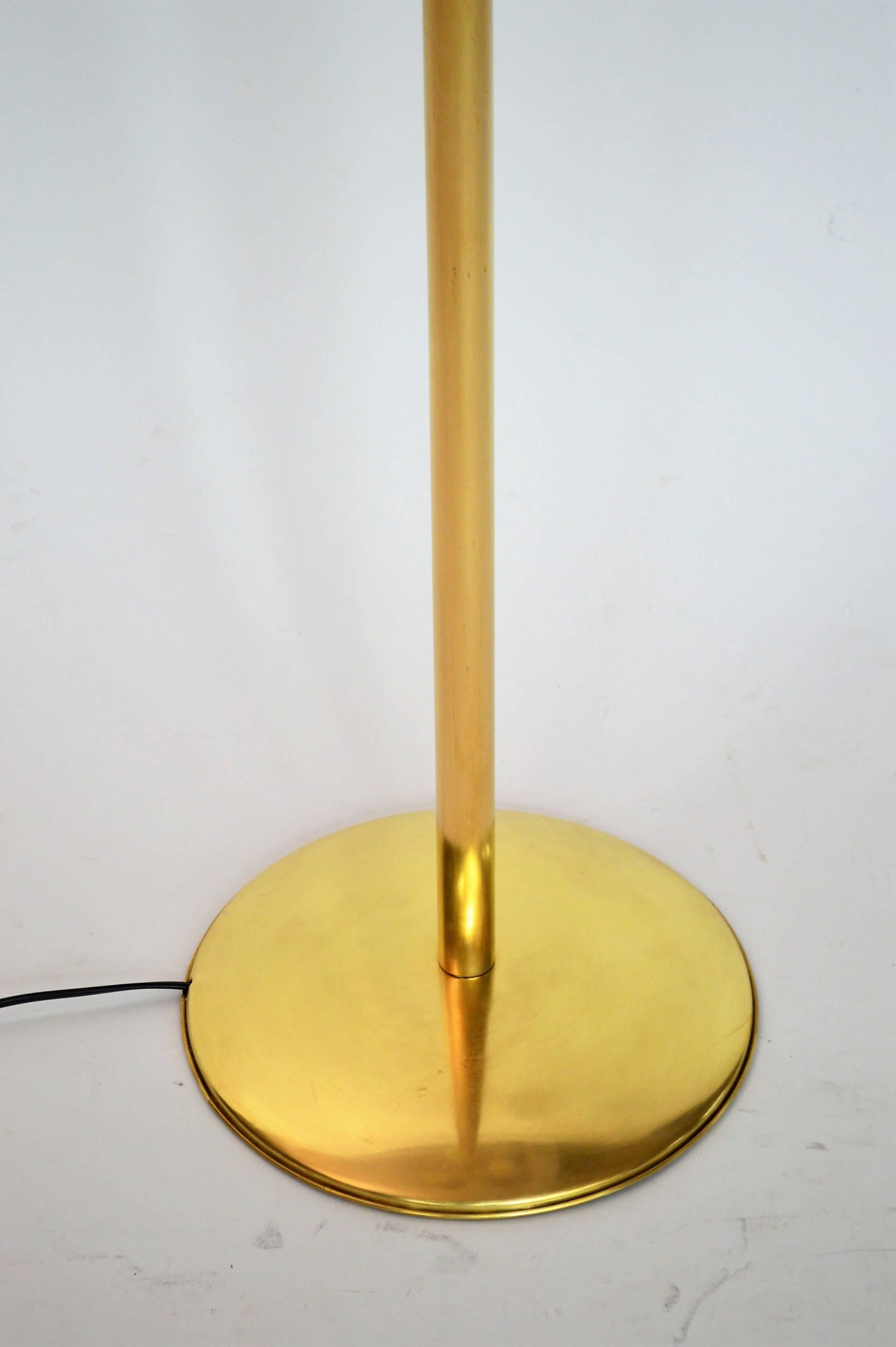 Italian Midcentury Brass and Glass Floor Lamp, 1950s 7