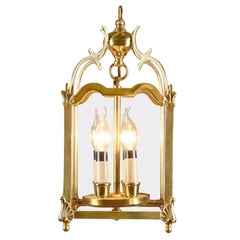 Lanterna italiana di metà secolo in ottone e vetro