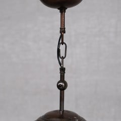 Italian Midcentury Brass and Glass Pendant Light