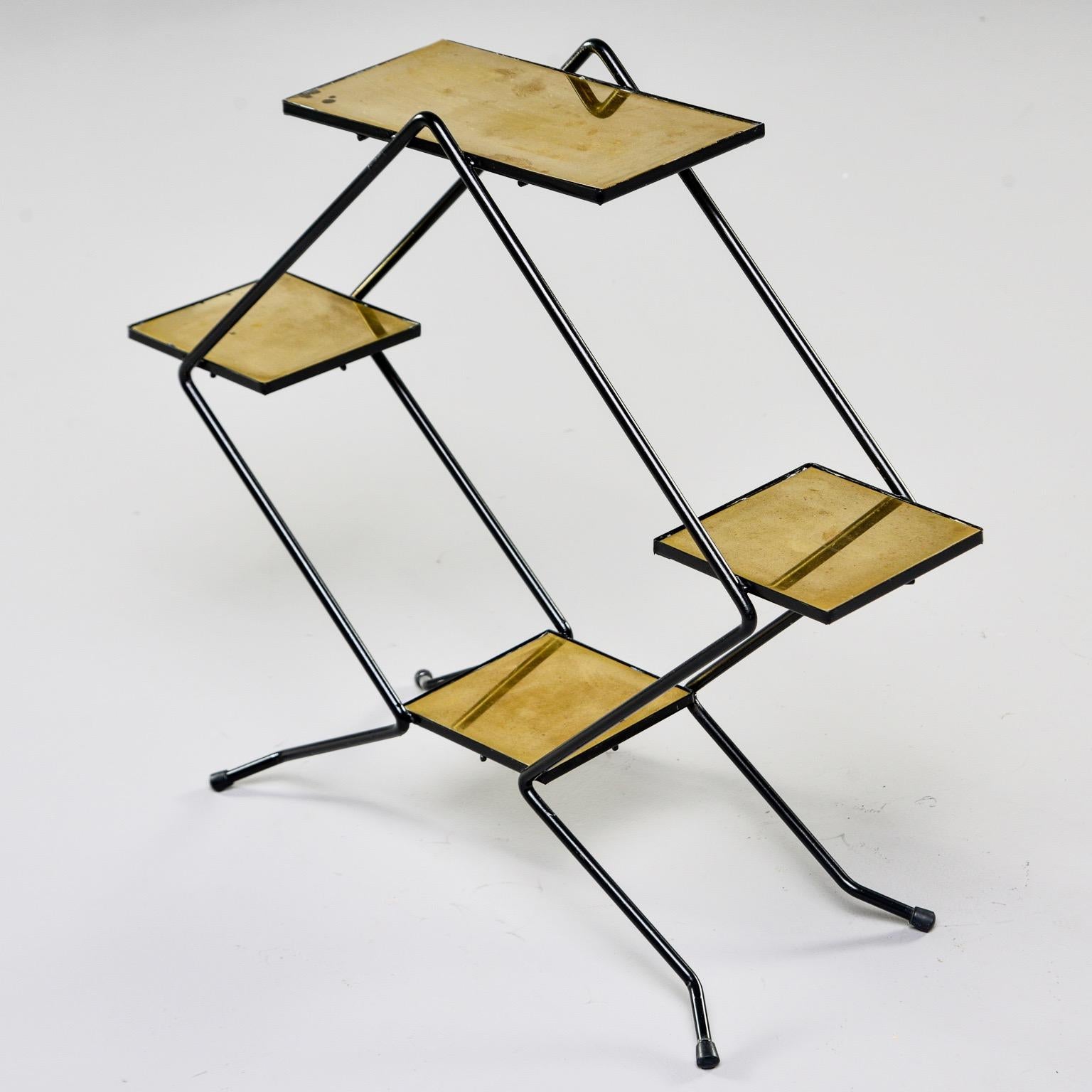 Italian Midcentury Brass and Iron Display Stand In Good Condition In Troy, MI