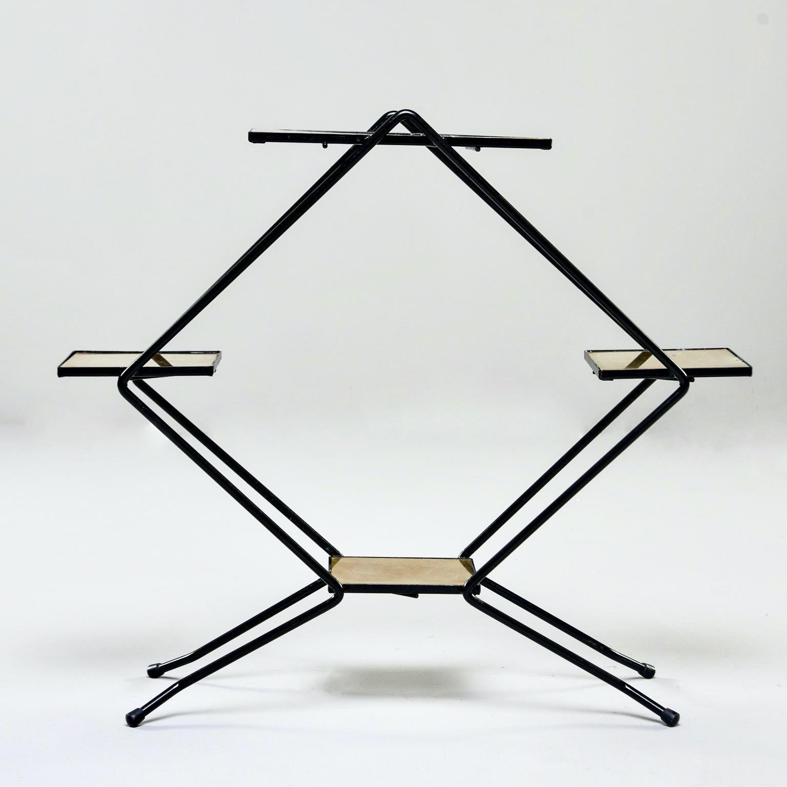 Italian Midcentury Brass and Iron Display Stand 2