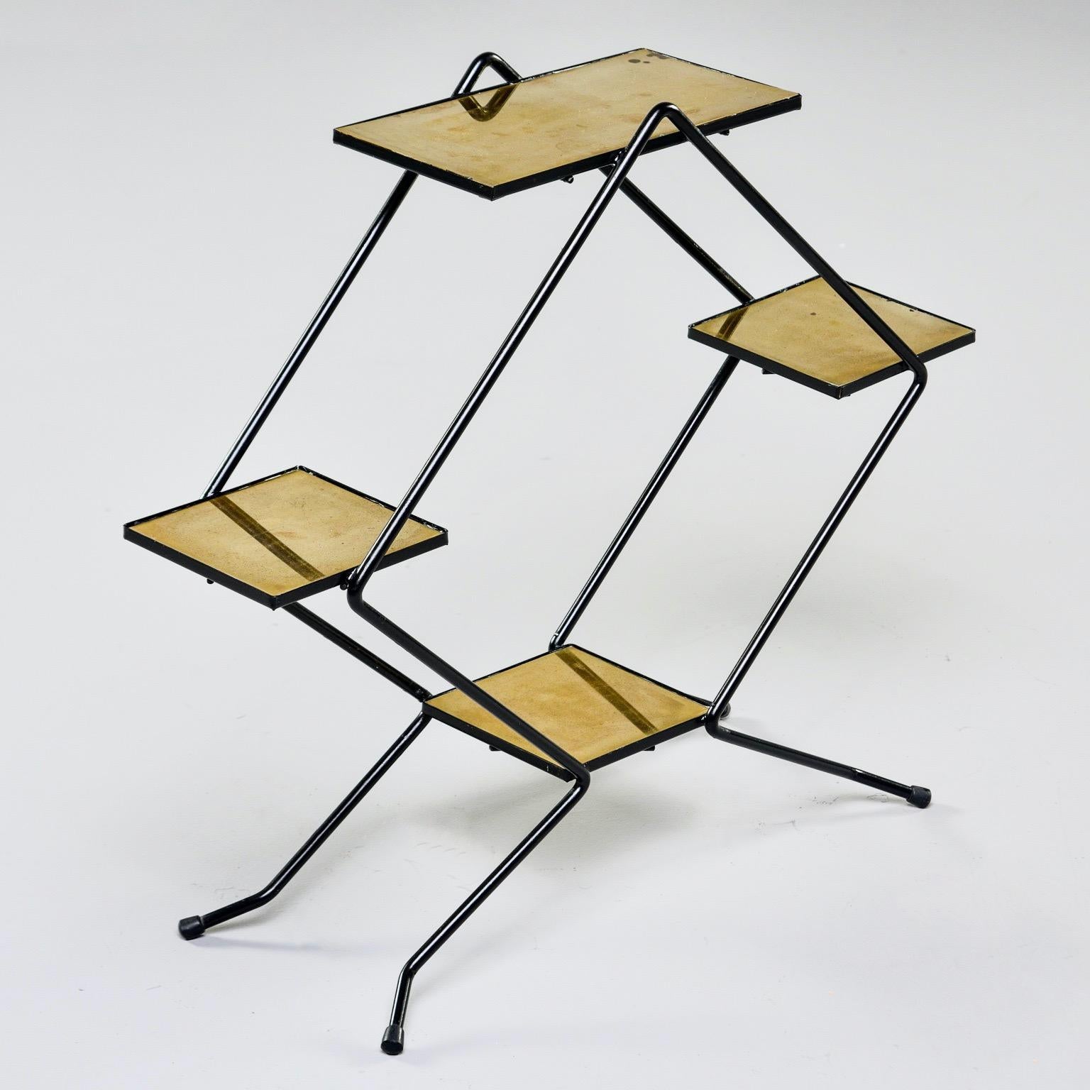 Italian Midcentury Brass and Iron Display Stand 3