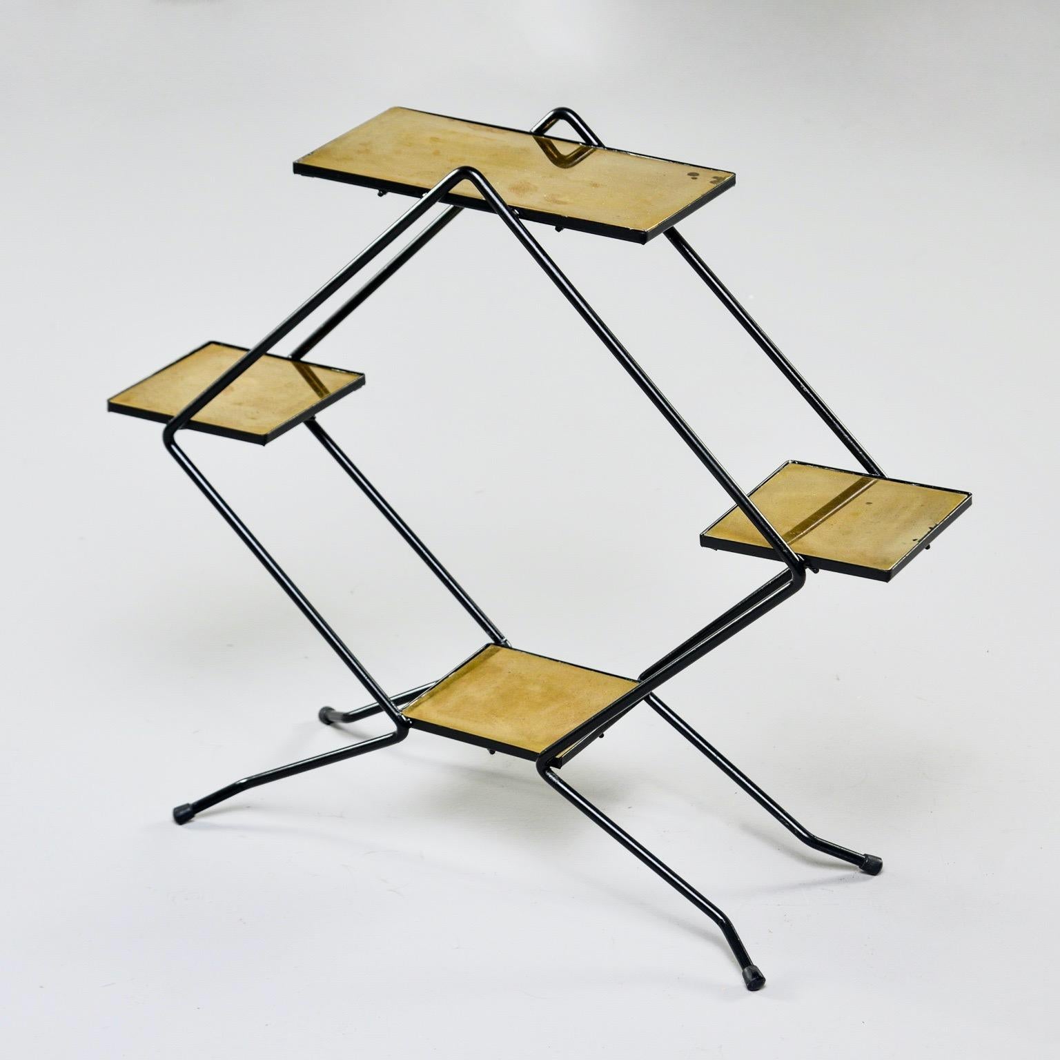 Italian Midcentury Brass and Iron Display Stand 4