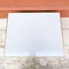 Italian Midcentury Brass and Laminates Top High Table with Wheels, 1950s