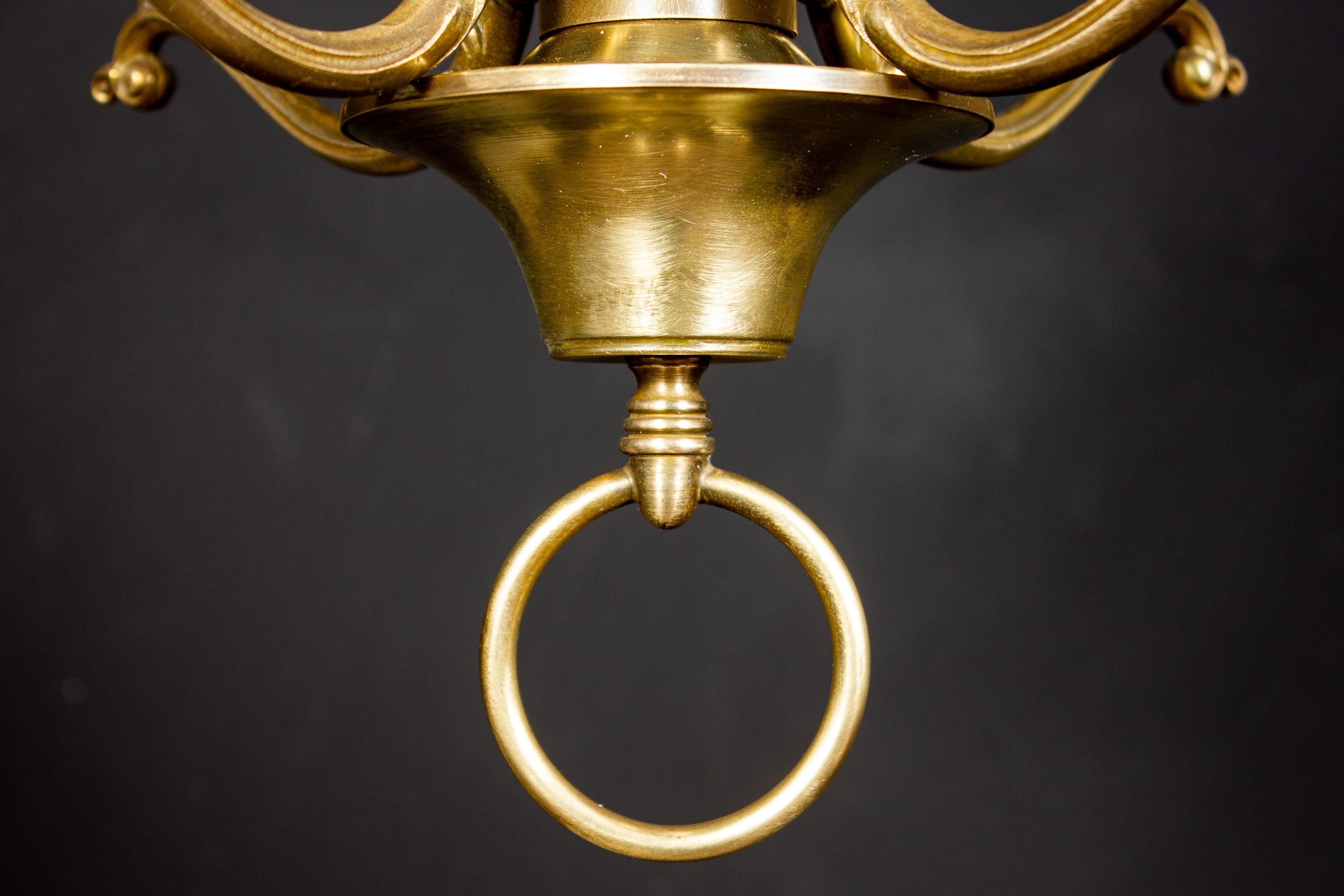 Italian Midcentury Brass and Light Blue Murano Glass Lantern For Sale 4