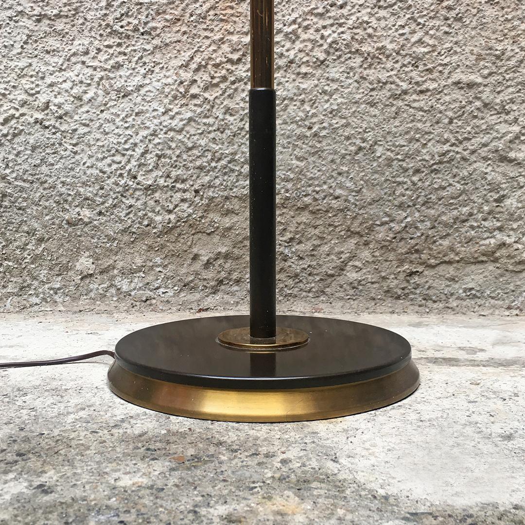 Italian Midcentury Brass and Opaline Glass Floor Lamp, 1950s 6
