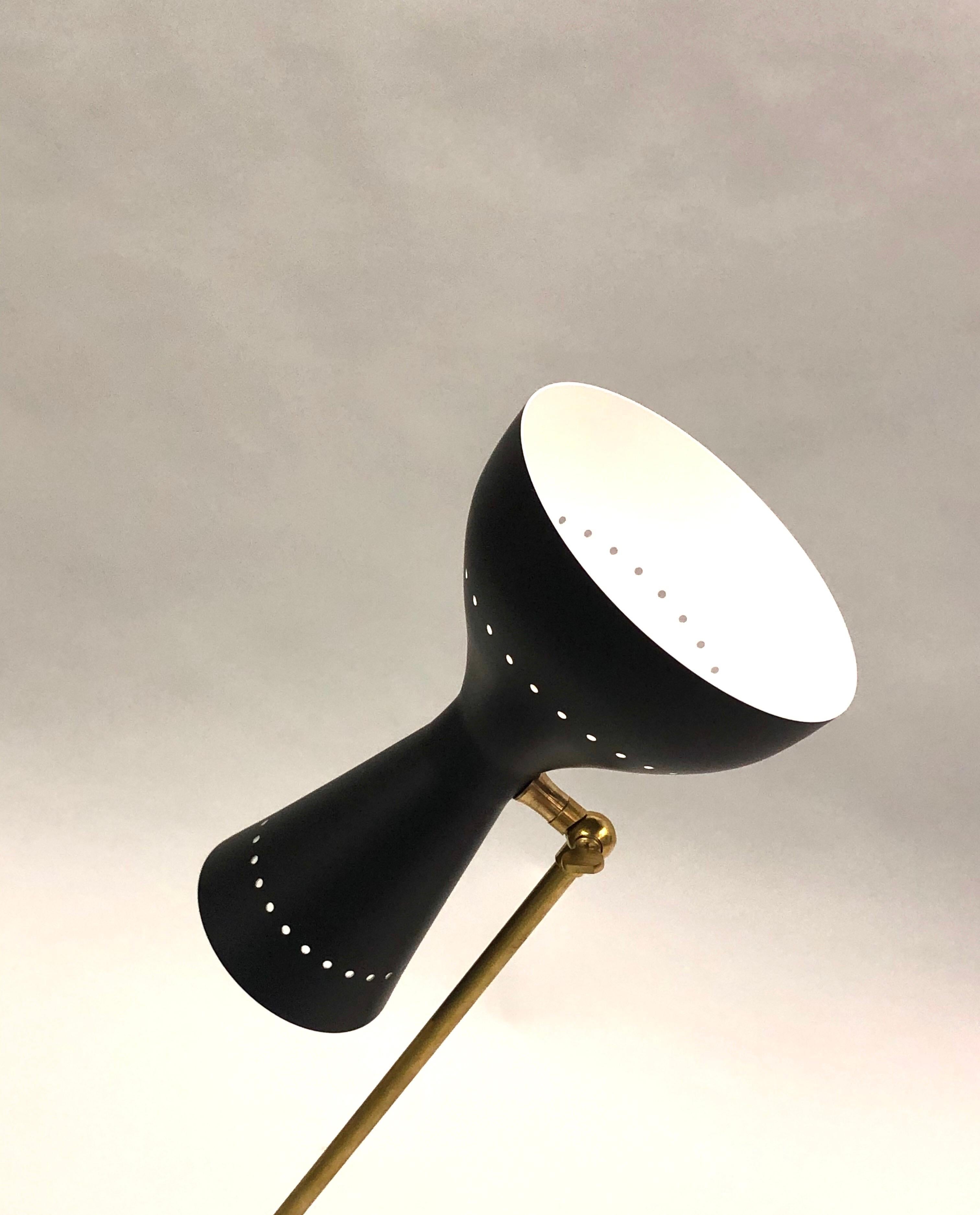 Metal Italian Midcentury Brass Articulating and Counter-Balance Desk Lamp, Arredoluce For Sale