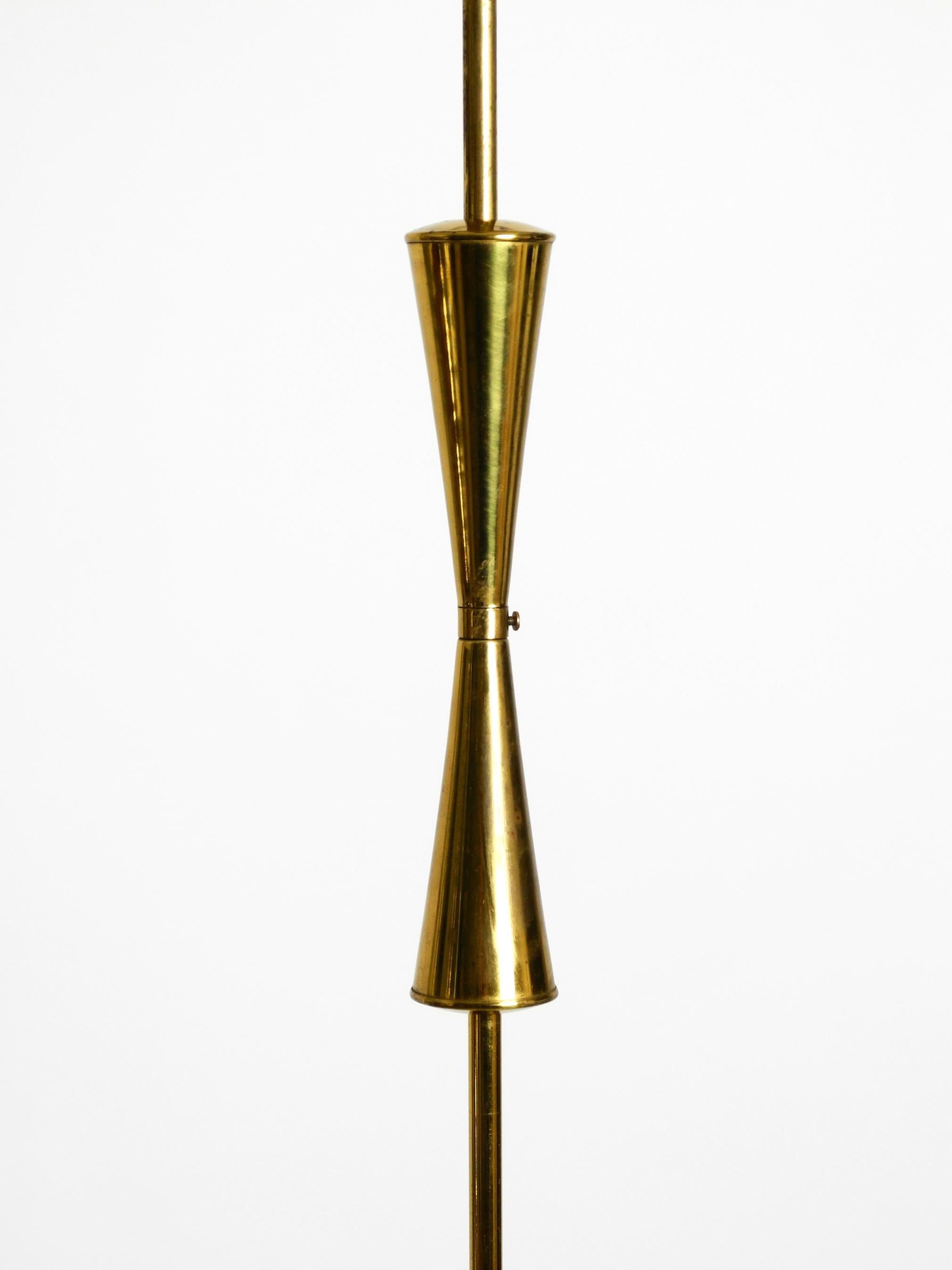 Italian Mid-Century Brass Ceiling Lamp with an Elegant Double Glass Lampshade For Sale 7