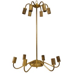Lustre Italien en Laiton Milieu du Siècle