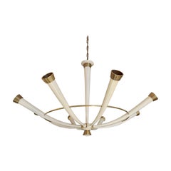 Lampadario italiano di metà secolo in ottone