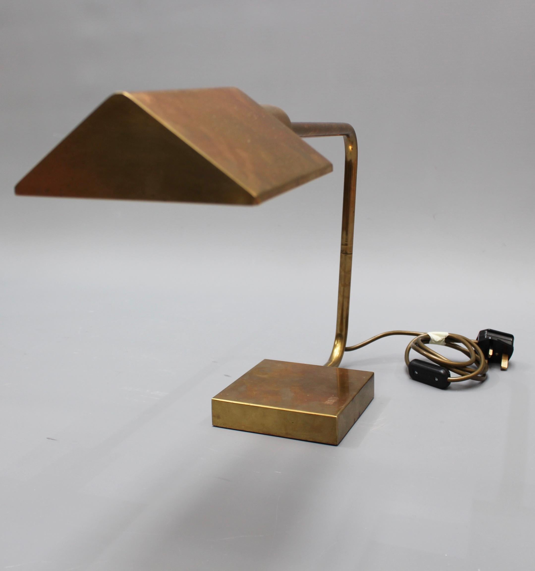 Italian Midcentury Brass Desk Lamp, circa 1950s 1