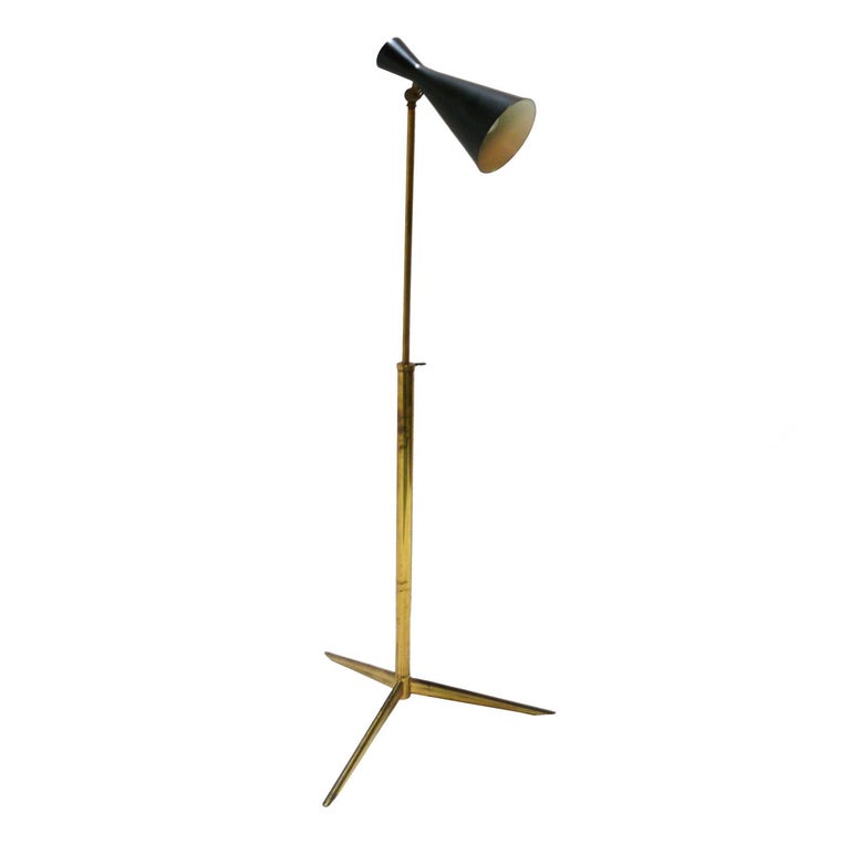 Italian Mid Century Brass Floor Lamp at 1stDibs