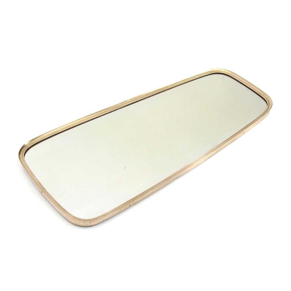 Italian Midcentury Brass Frame Mirror, 1950s 1