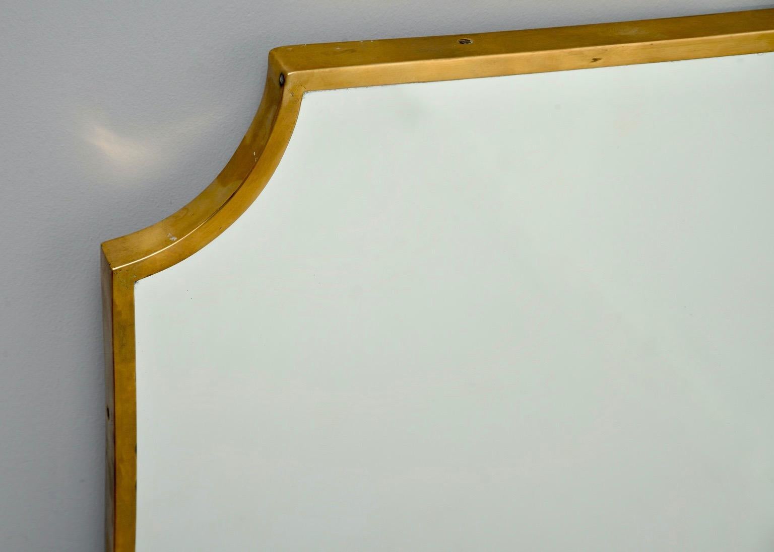 Italian Midcentury Brass Framed Mirror 5
