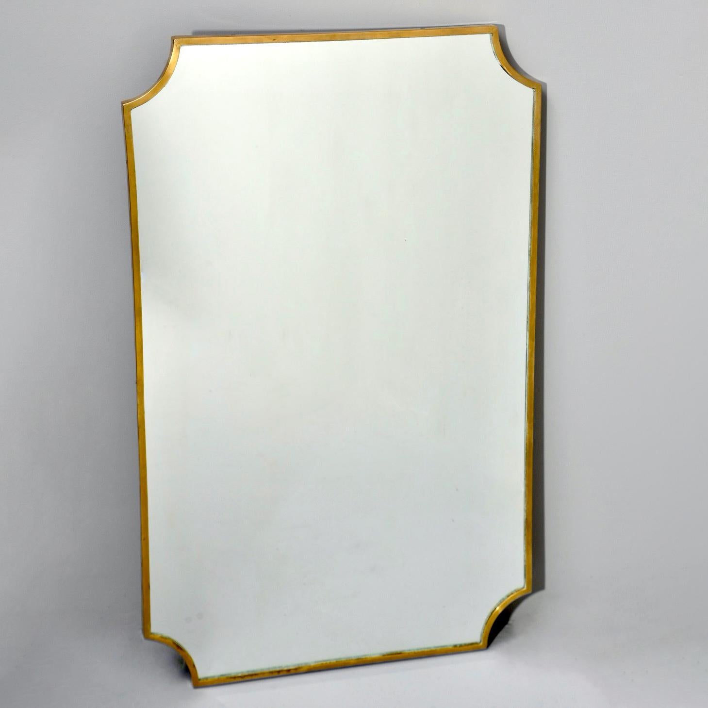 Italian Midcentury Brass Framed Mirror 7