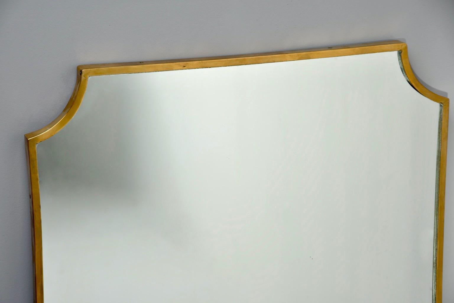 Italian Midcentury Brass Framed Mirror 4