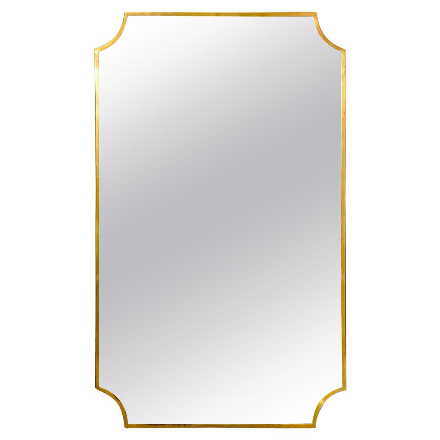 Italian Midcentury Brass Framed Mirror