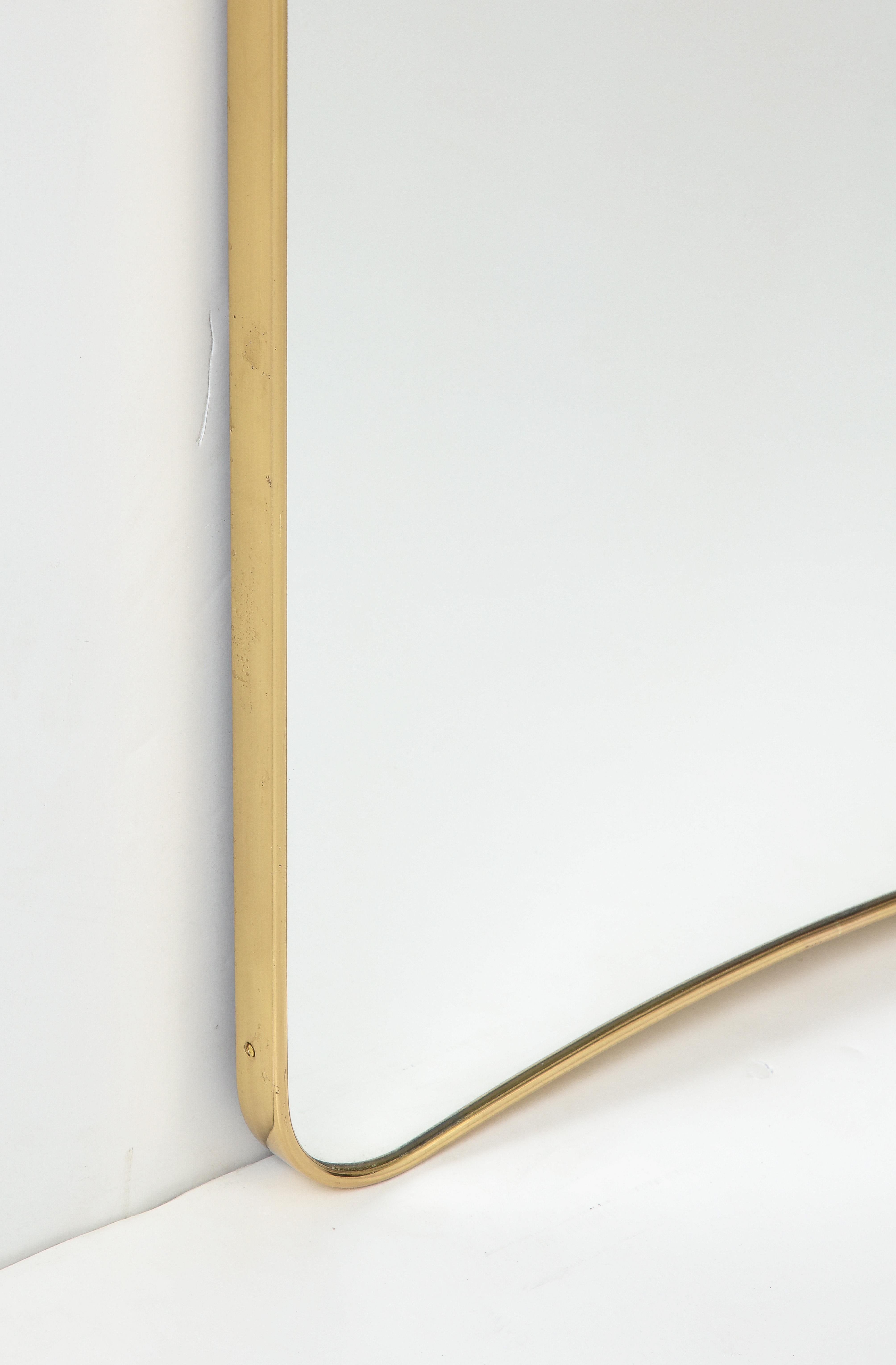 Italian Midcentury Brass Framed Mirror, Ponti Style 3