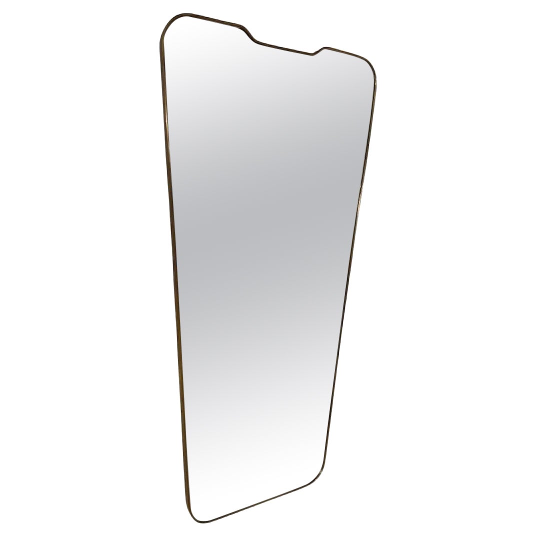 Miroirs muraux italiens du milieu du siècle encadrés de laiton, années 1950
