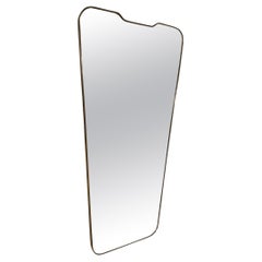 Miroirs muraux italiens du milieu du siècle encadrés de laiton, années 1950