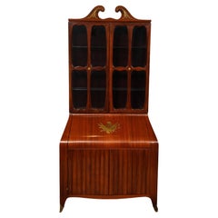 Italian Mid-Century Brass Inlaid Secretary, by Paolo Buffa