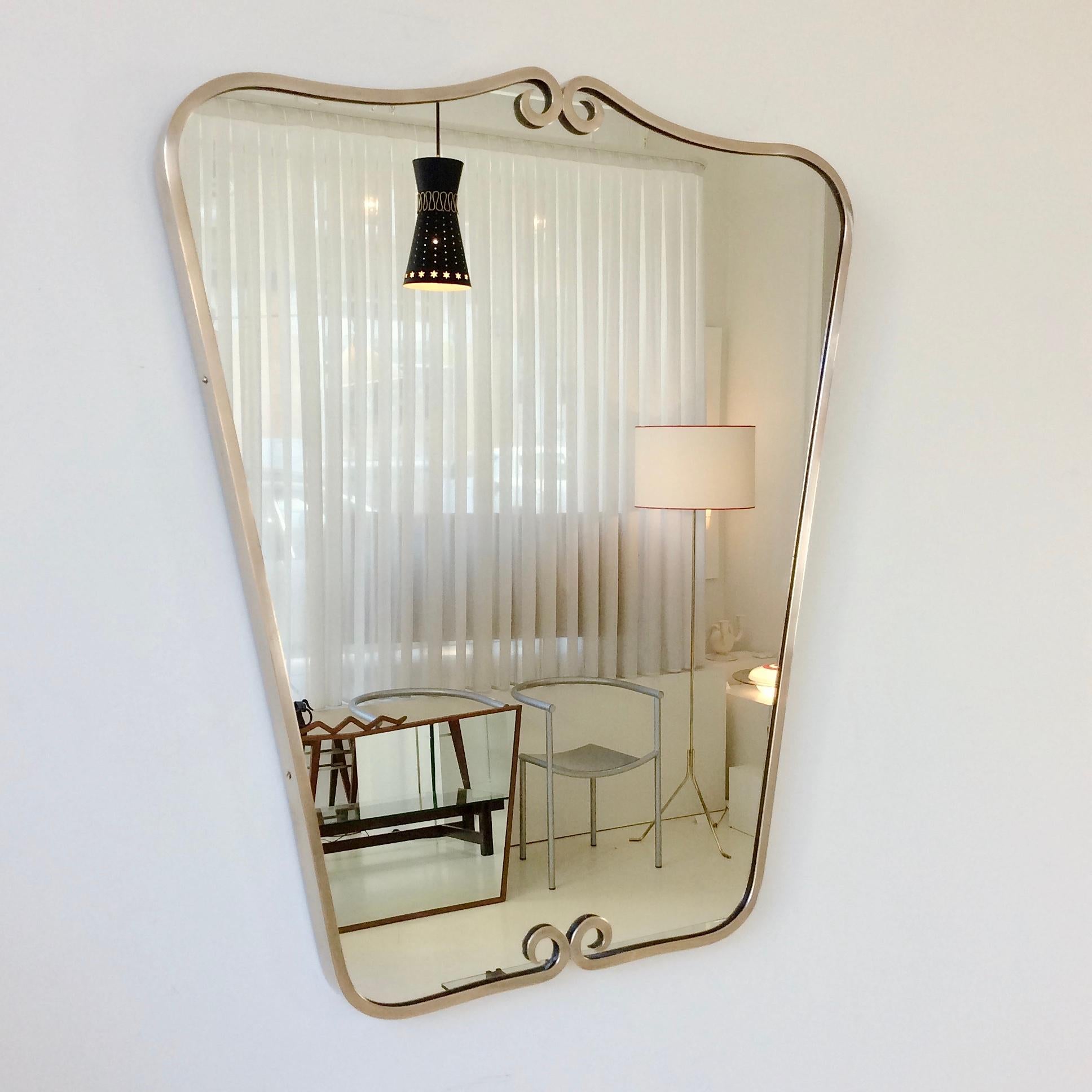 Mid-Century Modern Italian Mid-Century Brass Mirror, circa 1950