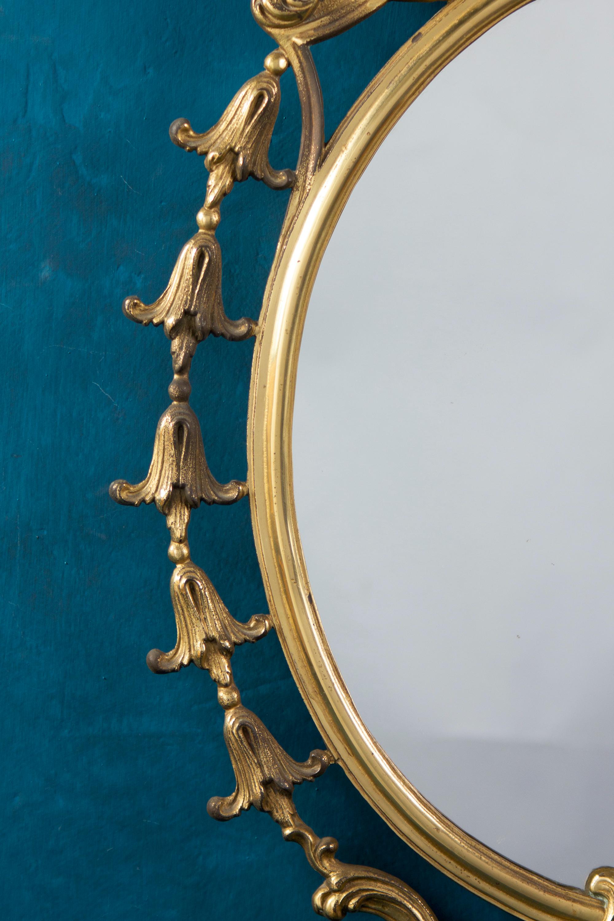  Italian Mid -Century Brass Mirrors, 1950 In Excellent Condition In Rome, IT