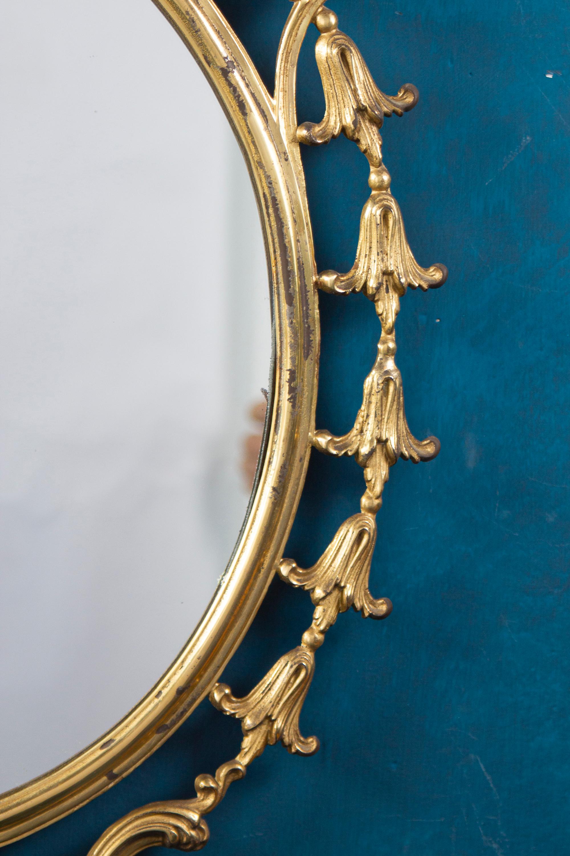 20th Century  Italian Mid -Century Brass Mirrors, 1950