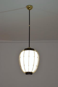 Italienische Mid-Century-Pendelleuchte aus Messing von Angelo Lelli für Arredoluce