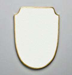 Italian Midcentury Brass Shield Shaped Mirror