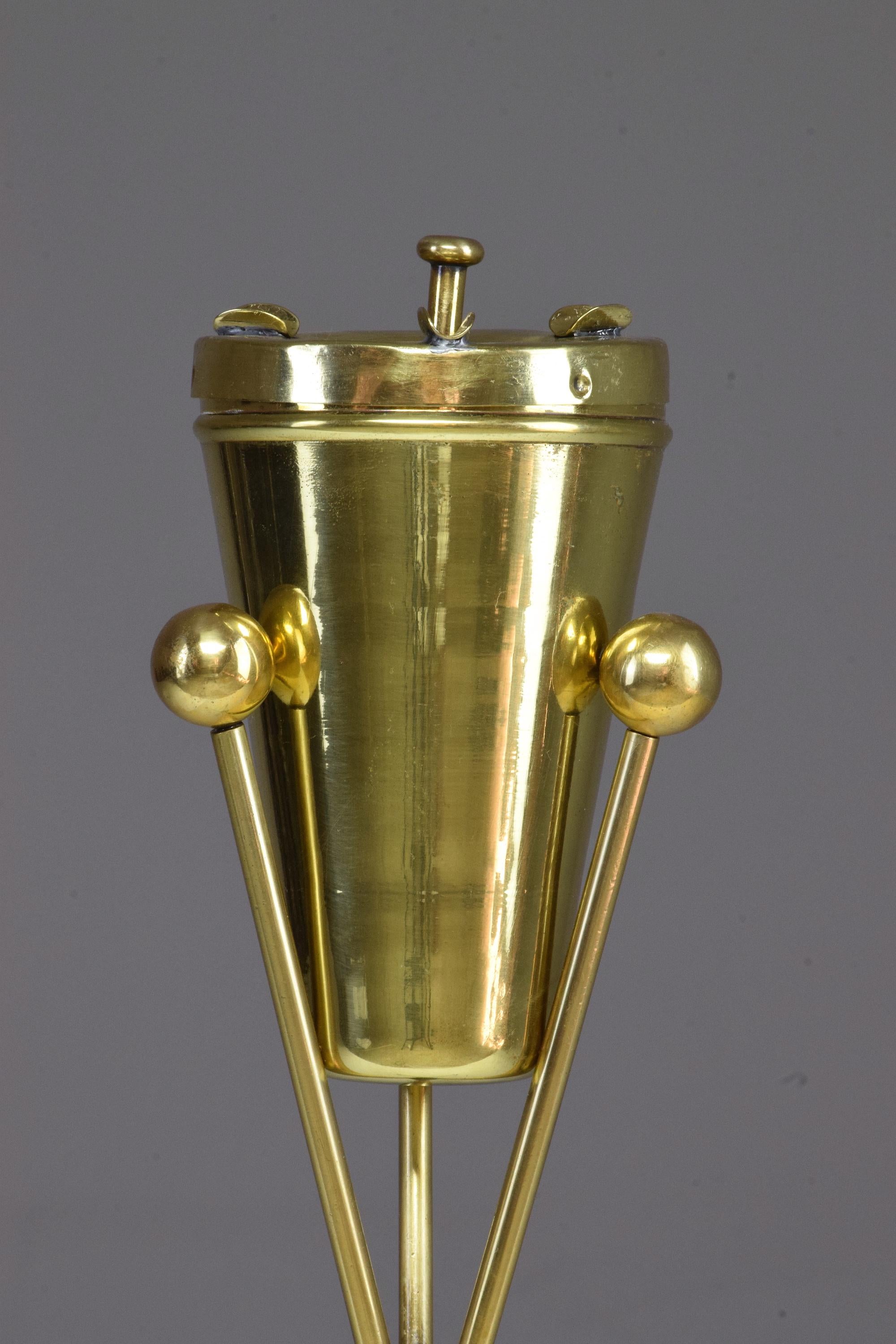 Italian Midcentury Brass Standing Ashtray, 1950s 3