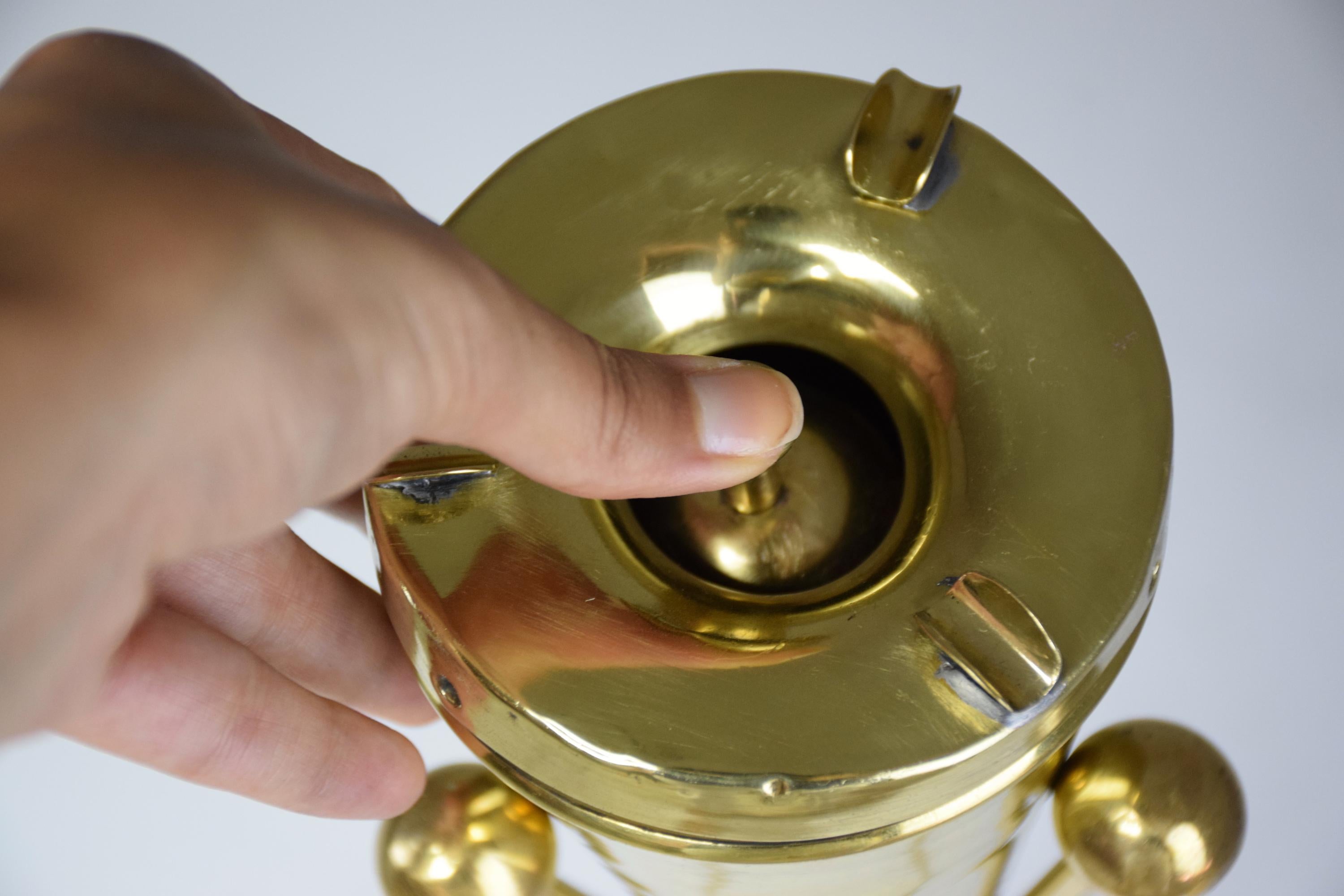 Italian Midcentury Brass Standing Ashtray, 1950s 8