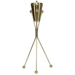 Vintage Italian Midcentury Brass Standing Ashtray, 1950s