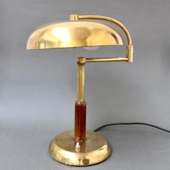 Italian Mid-Century Brass Table Lamp with Swivel Arm, circa 1950s