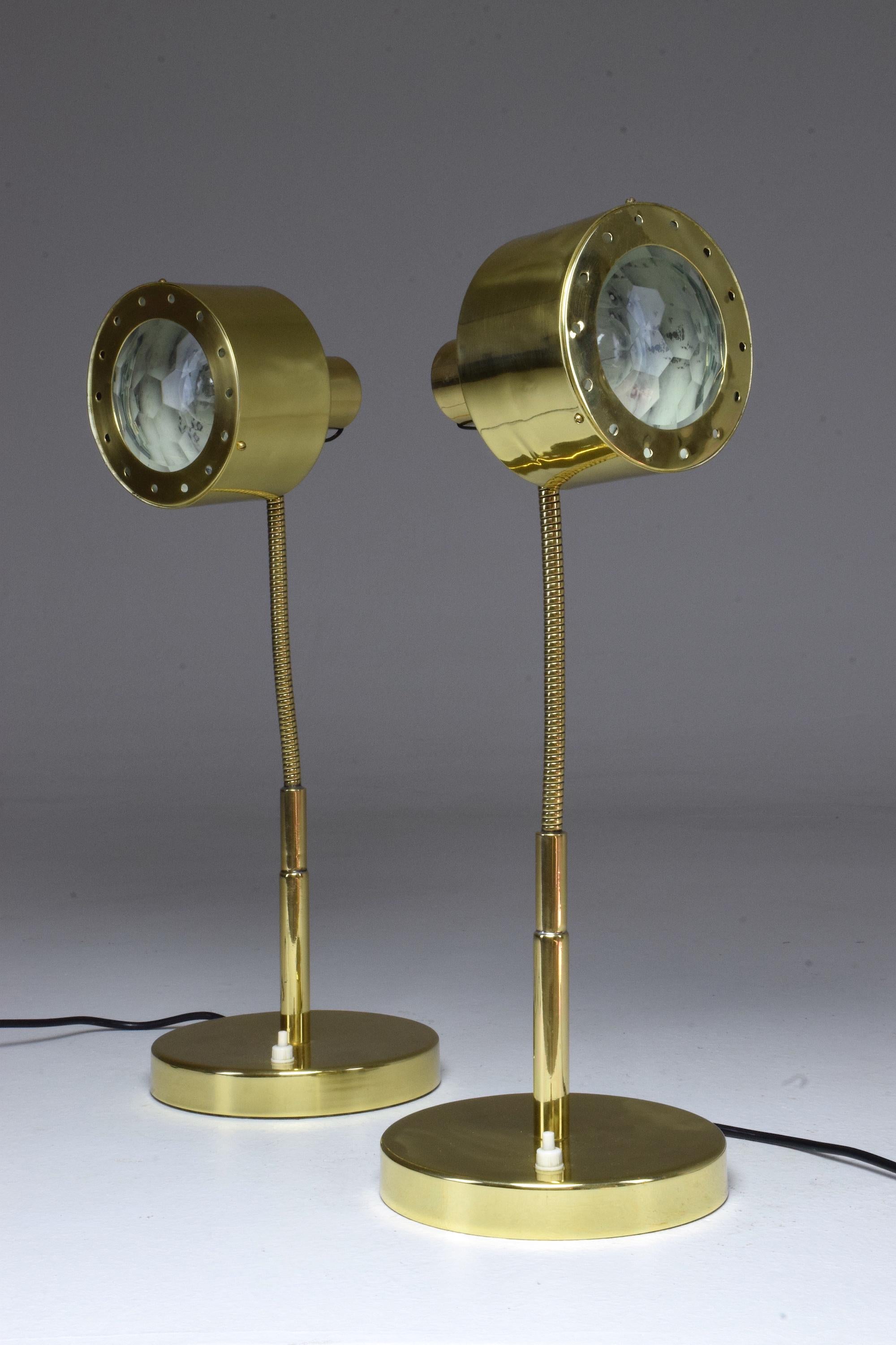 Italian Midcentury Brass Table Lamps in the Manner of Max Ingrand, 1960s 2