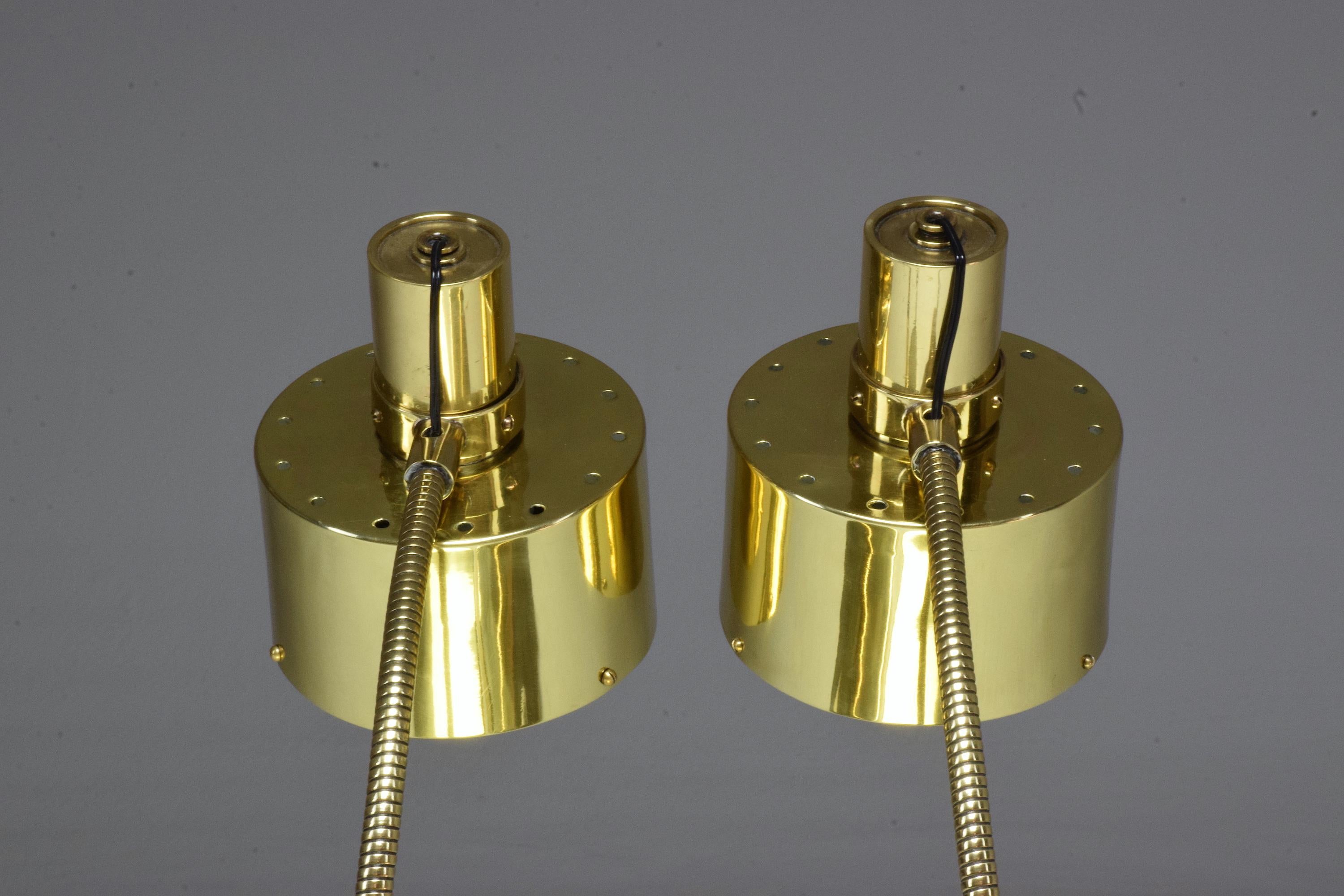 Italian Midcentury Brass Table Lamps in the Manner of Max Ingrand, 1960s 3