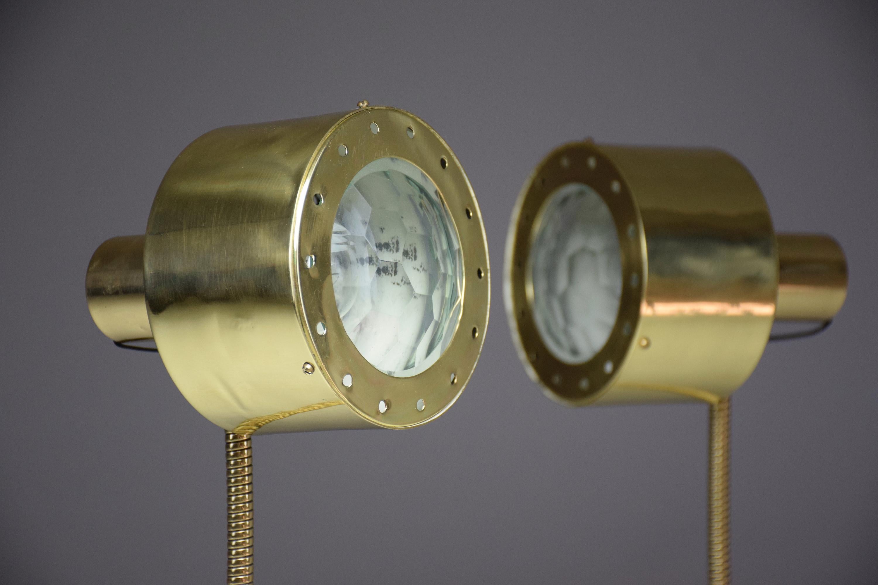 Italian Midcentury Brass Table Lamps in the Manner of Max Ingrand, 1960s 7