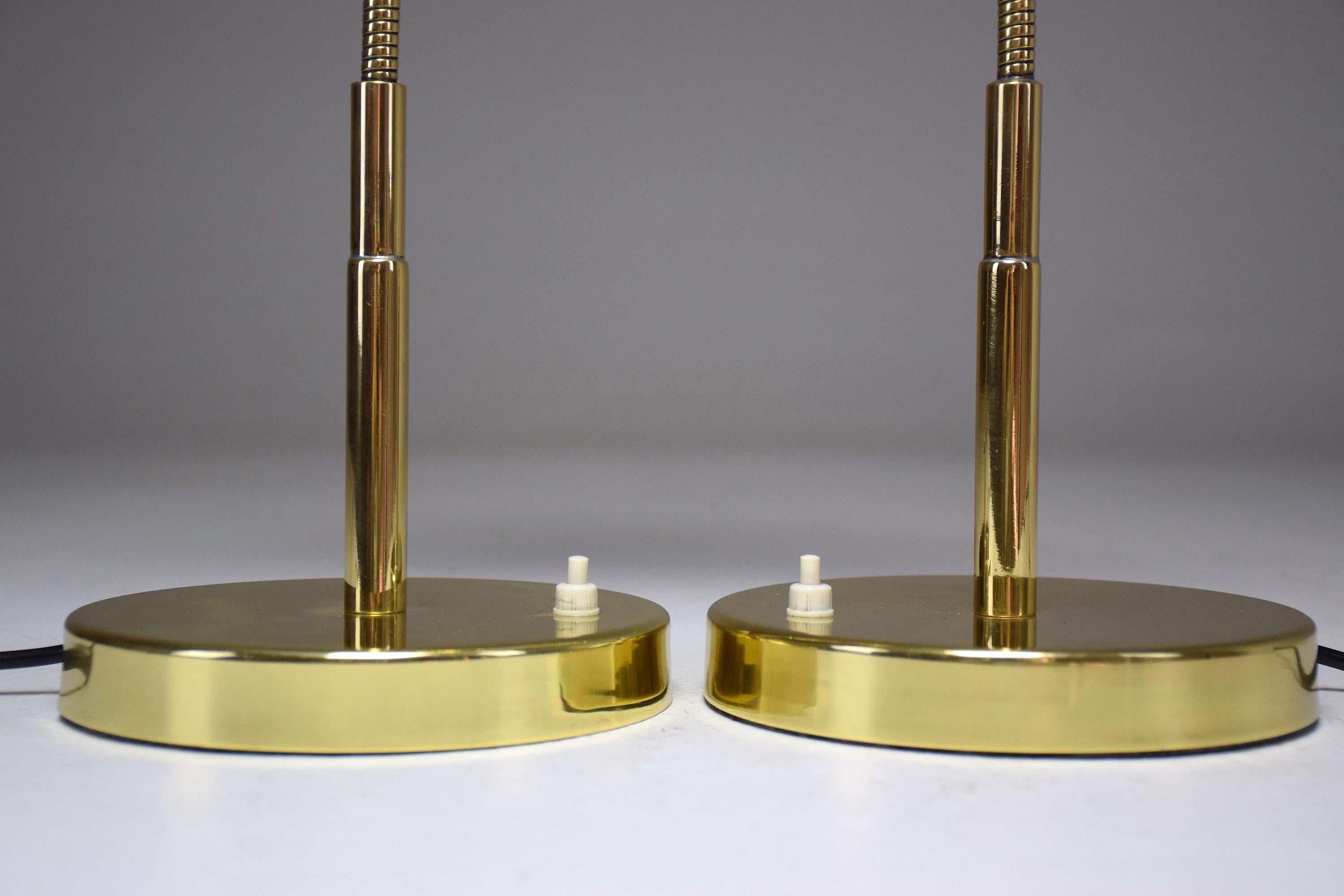 Italian Midcentury Brass Table Lamps in the Manner of Max Ingrand, 1960s 10