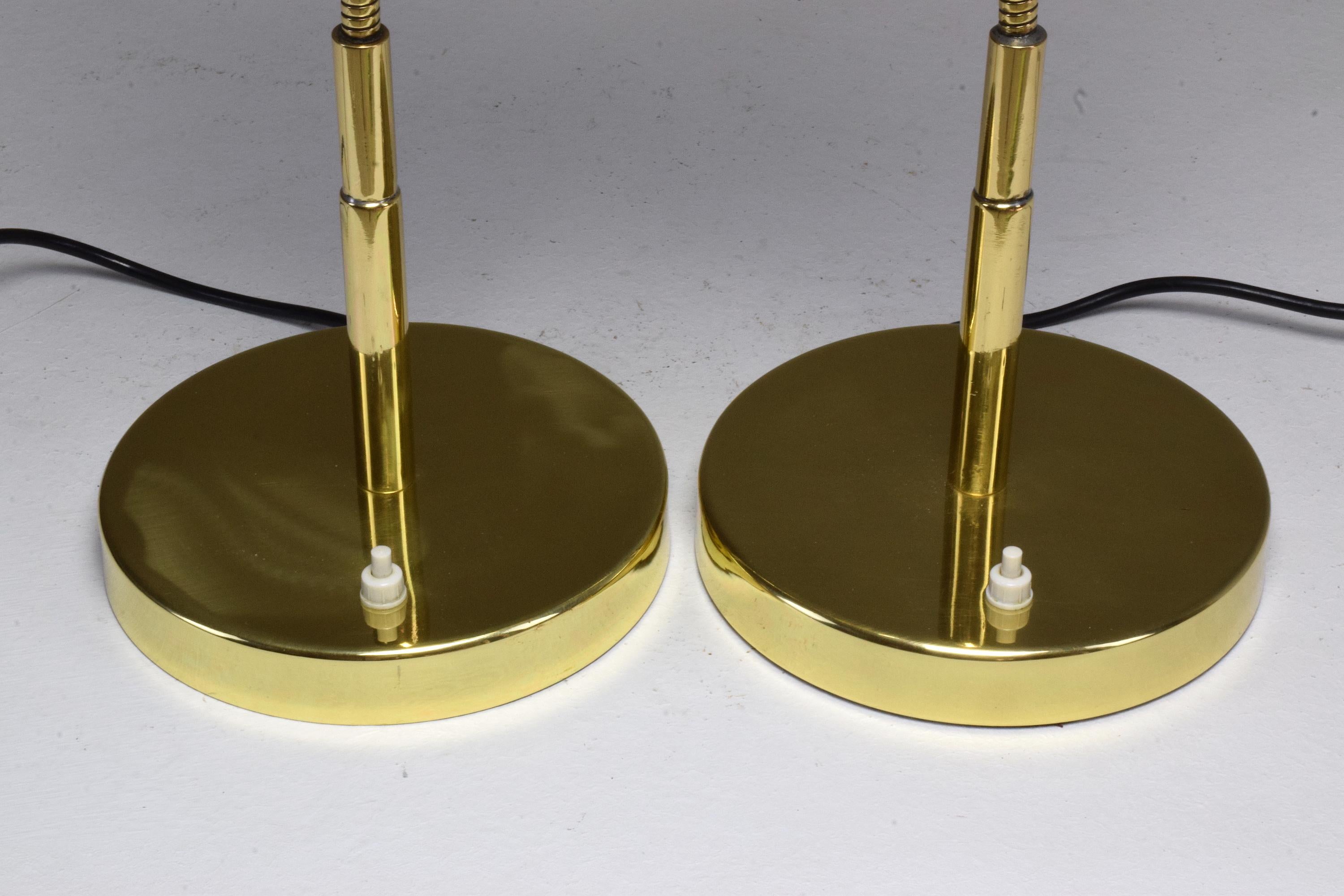 Italian Midcentury Brass Table Lamps in the Manner of Max Ingrand, 1960s 11