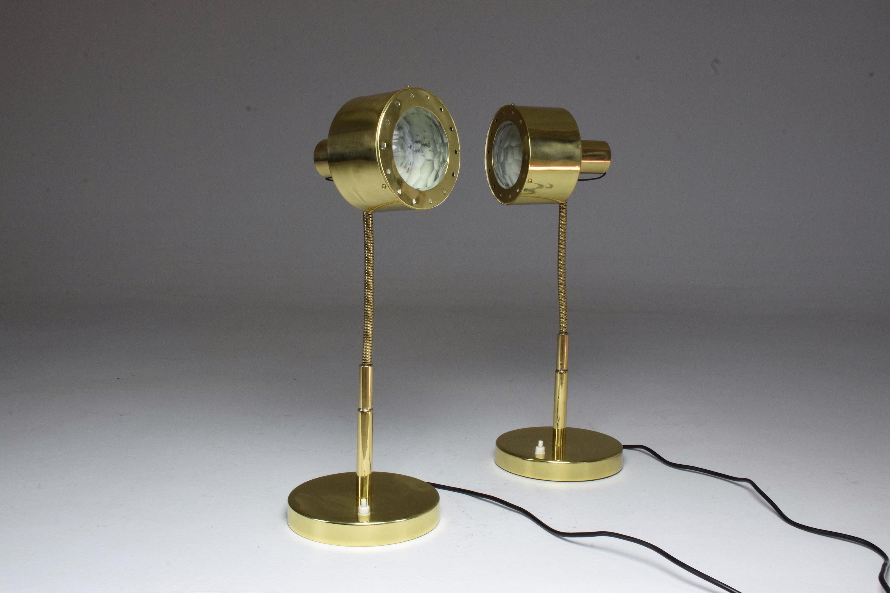Mid-Century Modern Italian Midcentury Brass Table Lamps in the Manner of Max Ingrand, 1960s