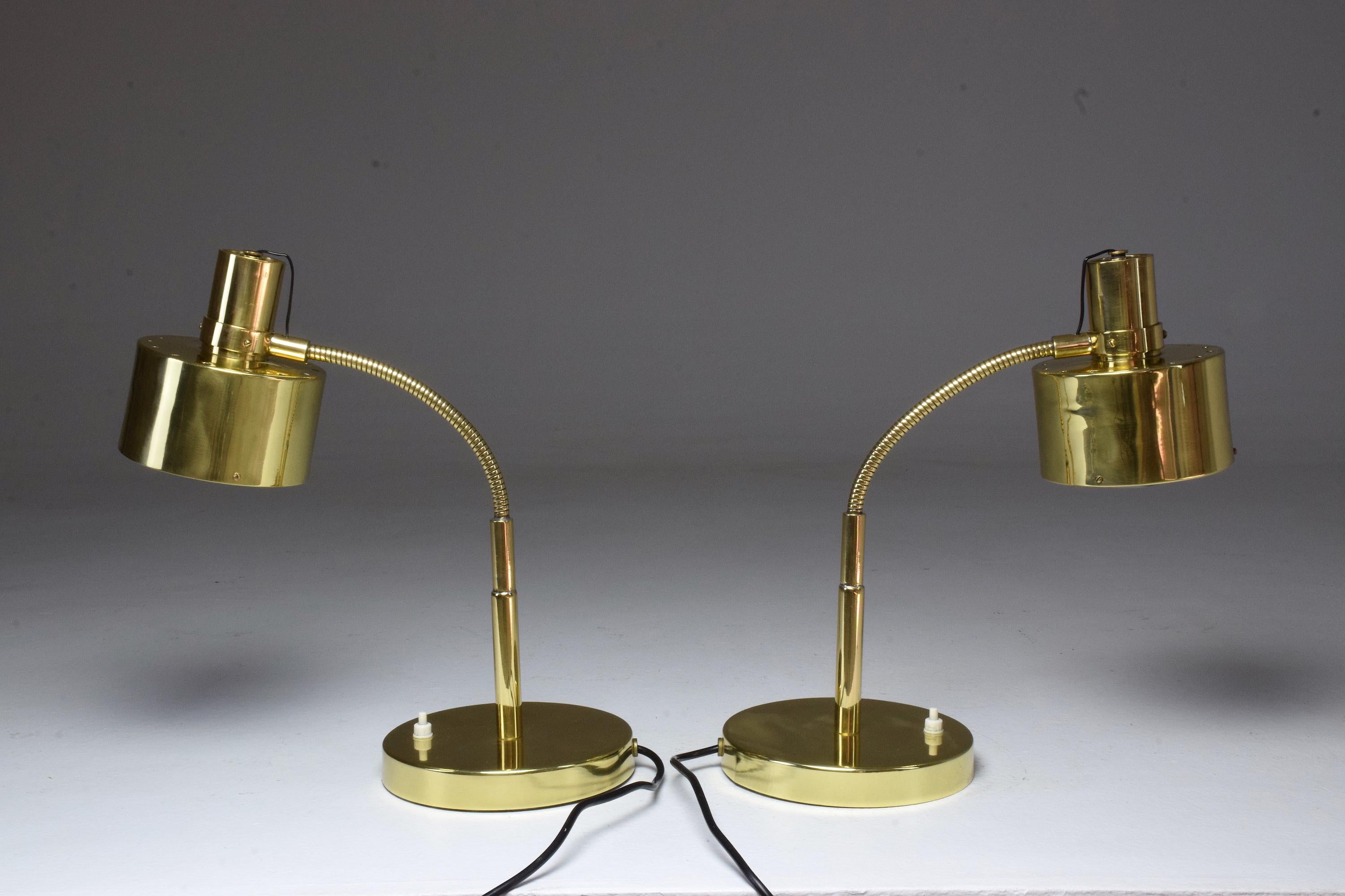 Italian Midcentury Brass Table Lamps in the Manner of Max Ingrand, 1960s 1
